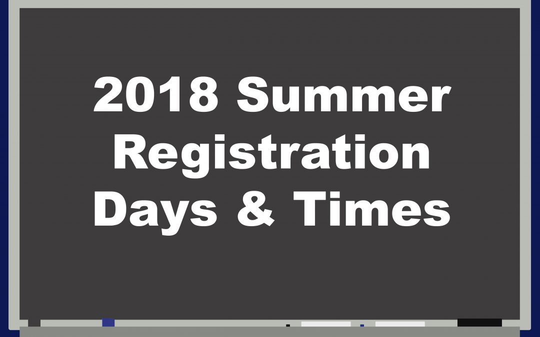 2018 Summer Registration