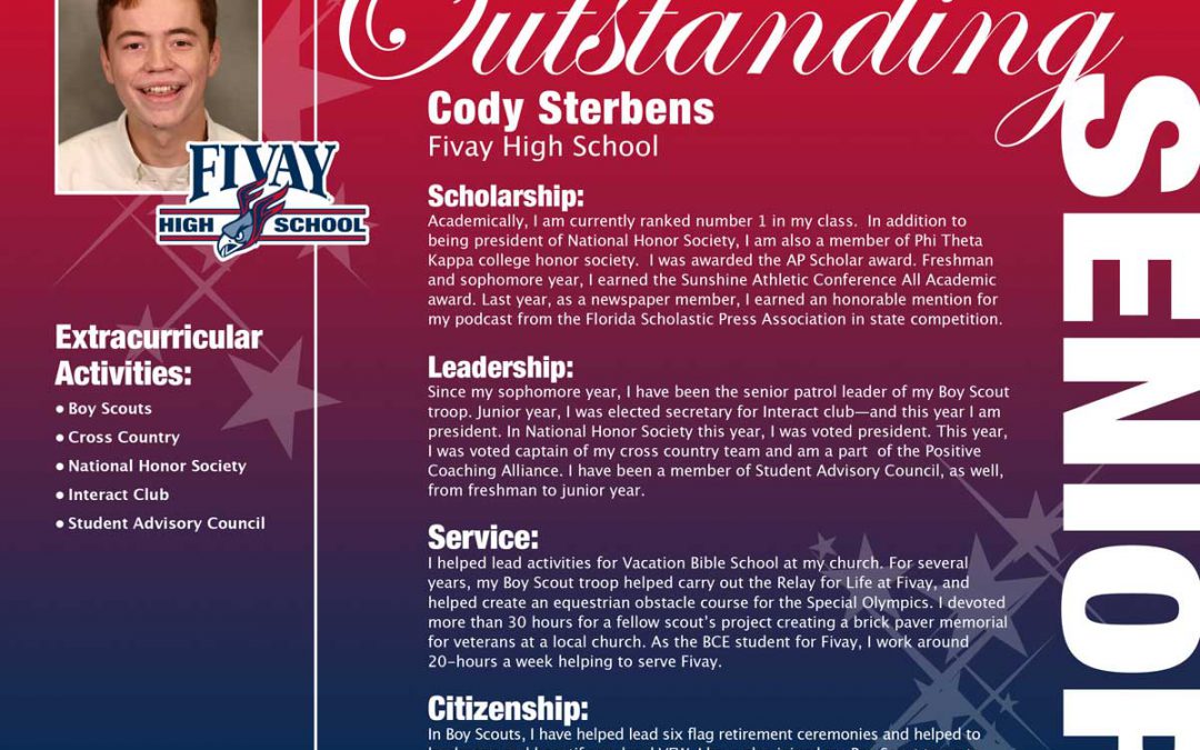 Fivay’s Outstanding Senior: Cody Sterbens