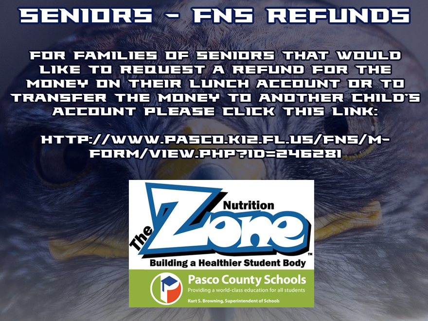 Class of 2020 Lunch Account Refunds or Transfers