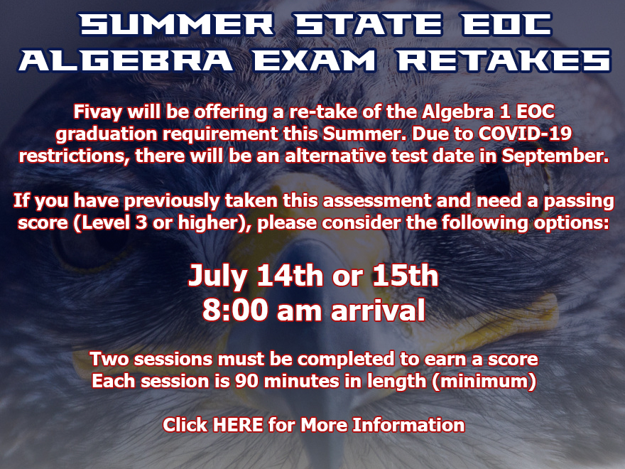 Summer Algebra I EOC Retakes