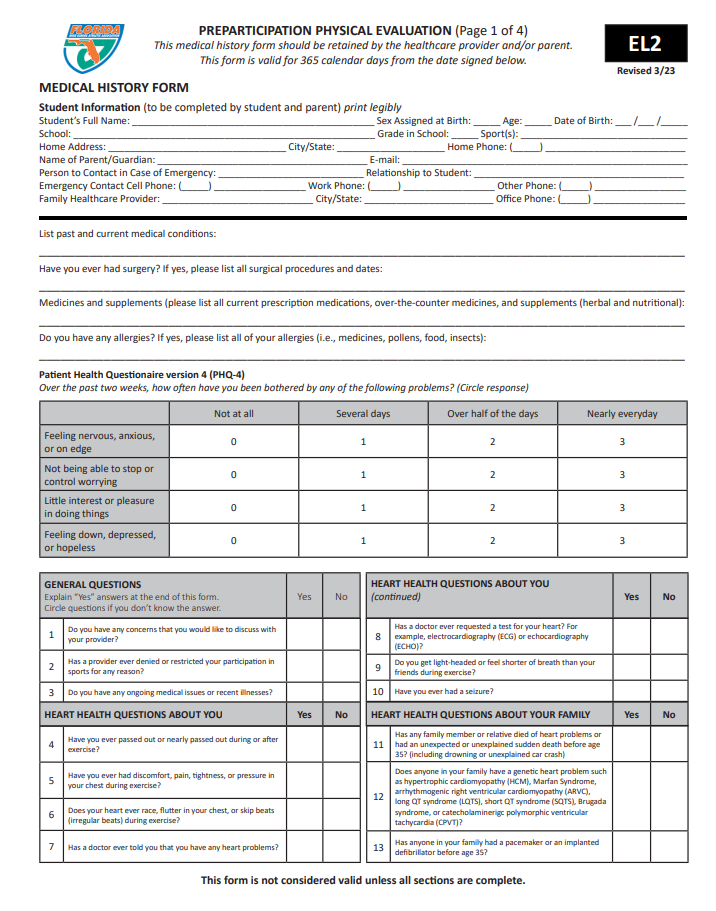 El2 Physical Form 2023 Printable Forms Free Online