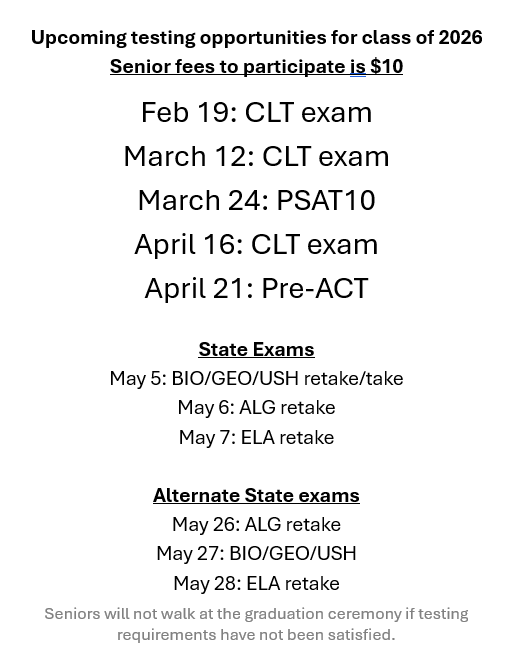 Seniors: Testing Alternatives