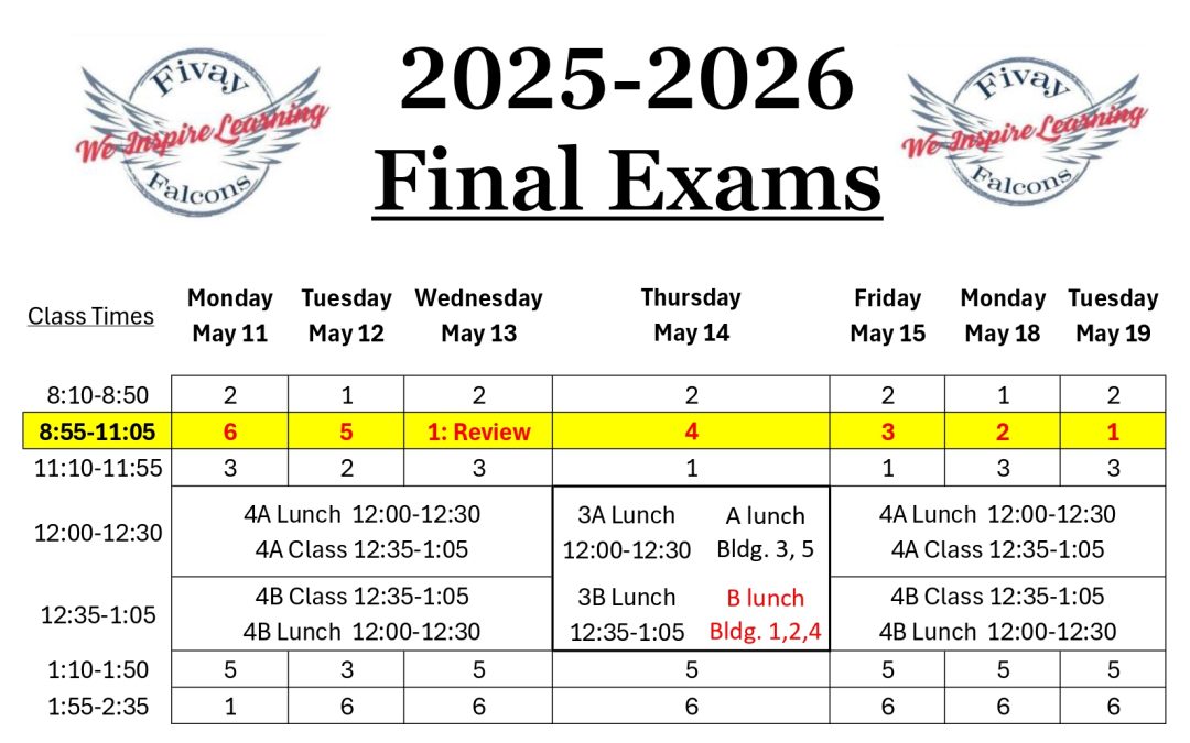 Testing: Bell Schedule May 2026