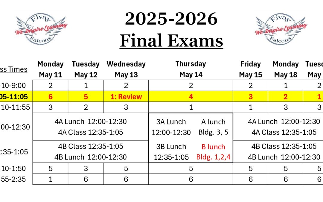 Testing: Bell Schedule May 2026